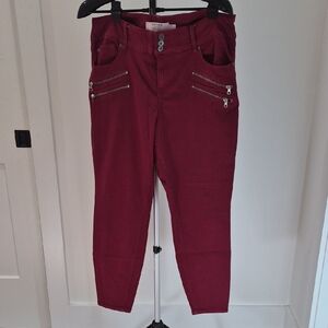 Torrid Women's Skinny Jeans - Burgundy Zipper Accent Size 20